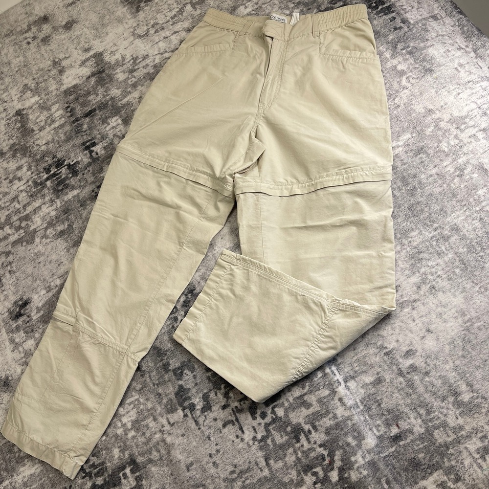 Columbia Men Large Tan Convertible Cargo Hiking Pants‎ Gorpcore Utility